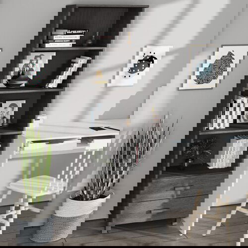  The Living Store Visoka omara HAMAR svetlo siva 60x35x180 cm trdna borovina - Visoka Omara, (21430815) Slike