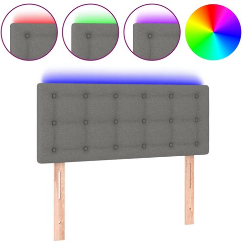 Maison Chic LED Posteljno vzglavje - Vzglavna omarica - Nočna omarica temno sivo 80x5x78/88 cm blago, (21708775) Slike