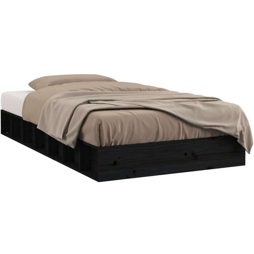 VidaXL okvir za krevet crni 75 x 190 cm 2FT6 mali jednokrevetni drveni Slike