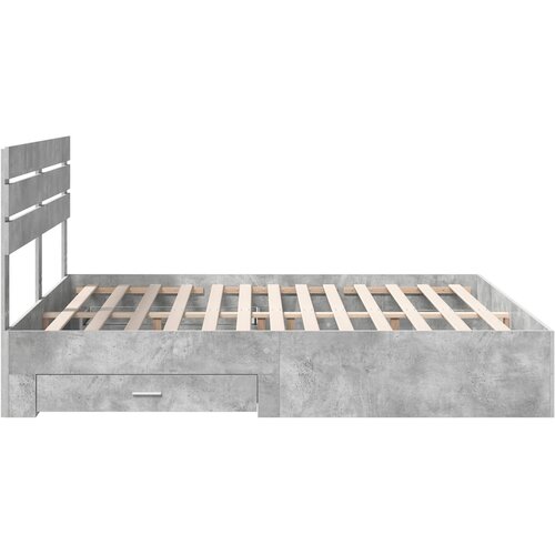  Krevetna konstrukcija s ladicama Betonski sivi 200 x 200 cm Slike