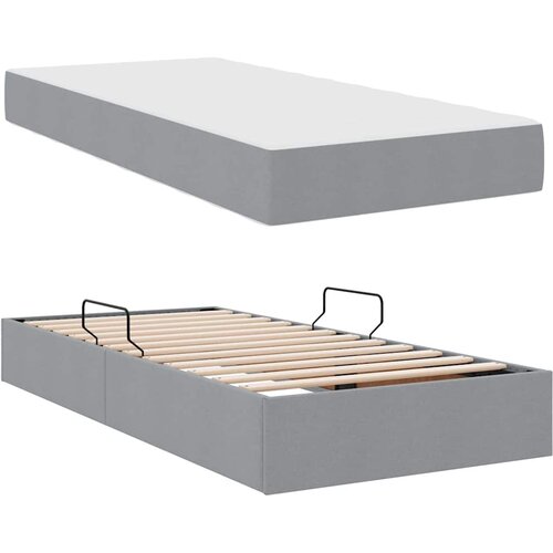  s madracem i skladi&amp;scaron;tem Svijetlo siva 90 x 200 cm Slike