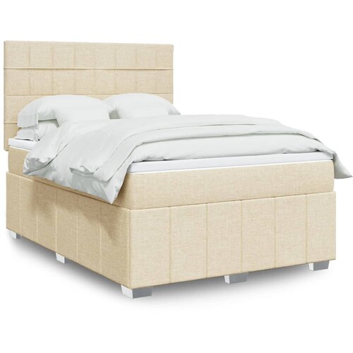vidaXL Krevet s oprugama i madracem krem 140x200 cm od tkanine Cijene