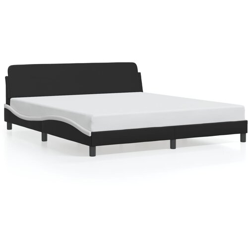 VidaXL Okvir za krevet Dover crno-bijeli 183x213cm umjetna koža - Crno-bijelo 183 x 213 cm Slike