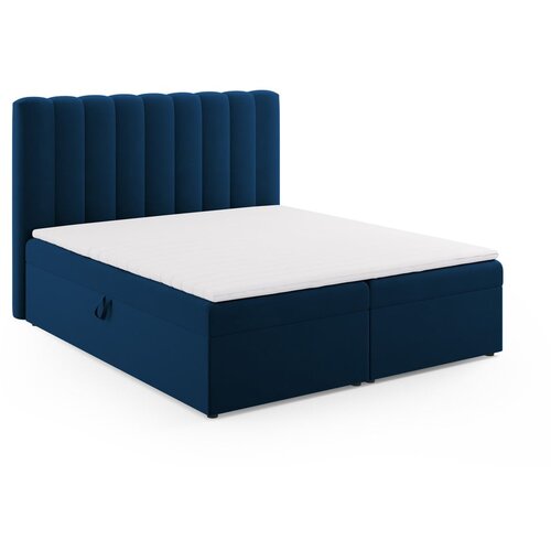 Milo Casa tamno plavi boxspring krevet s prostorom za pohranu 180x200 cm gina &ndash; Cijene