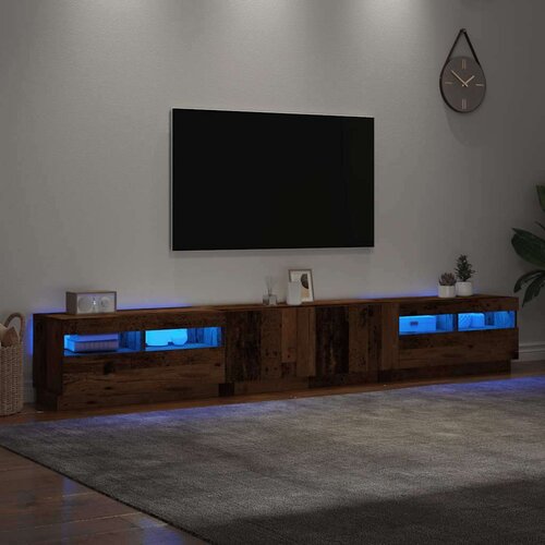 VidaXL TV ormarić LED boja drva 260x35x40 cm konstruirano drvo Slike
