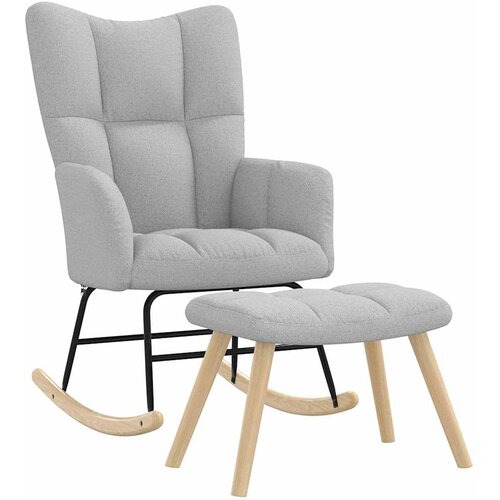 vidaXL gugalni stol z vznožnikom cloud grey fabric Cene