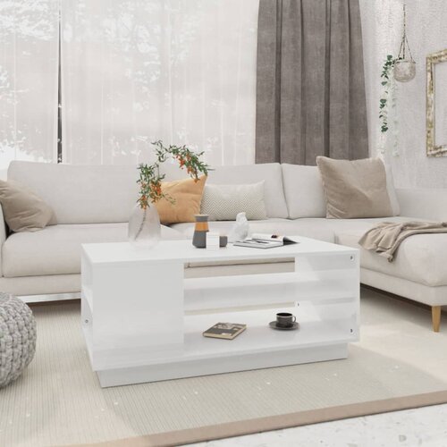 The Living Store Klubska mizica bela 102x55x43 cm iverna plošča - Klubska Mizica, (21573077) Cene