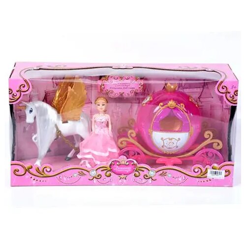 Magic Toys Igralni komplet Princeska z roza kočijo s svetlobnimi in zvočnimi efekti Cene