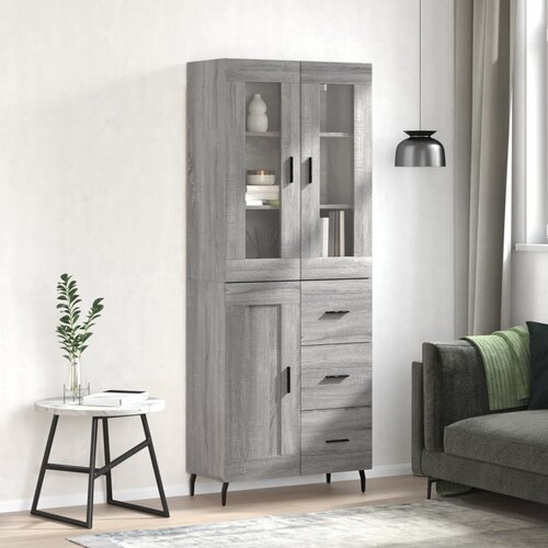 vidaXL Visoka komoda siva sonome 69 5x34x180 cm od konstruiranog drva Cijene