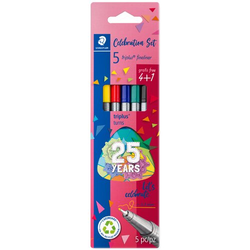 Staedtler Flomaster fineliner 0,3mm pk4 plus 1 gratis triplus 25 let staedtler 334 bk5 ta blister Cene