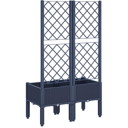  Vrtna sadilica s re&amp;scaron;etkom plava siva 80 x 40 x 142 cm PP Slike