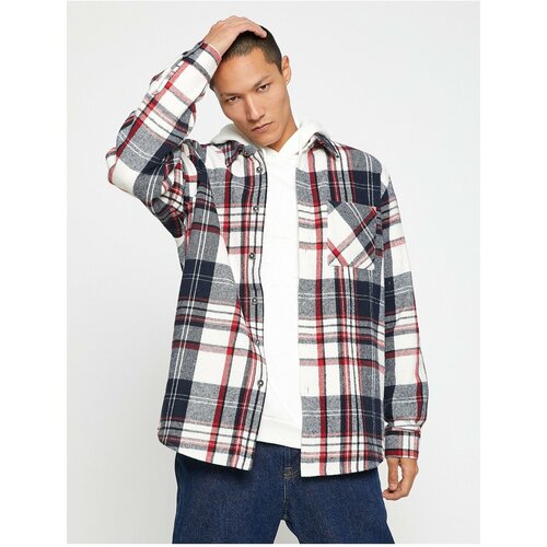 Koton Checked Lumberjack Shirt with a Classic Collar, Pocket Detailed, Long Sleeves. Slike