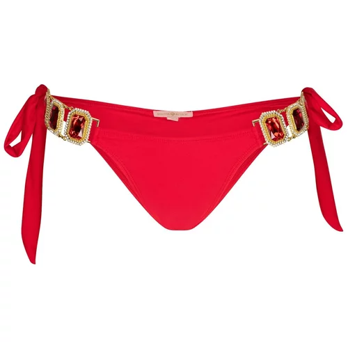 Moda Minx Bikini hlačke 'Boujee' zlata / rdeča / transparentna