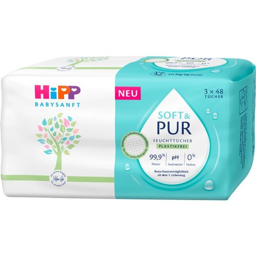 Hipp Soft & Pur vlažni čistilni robčki za otroke od rojstva 3x48 kos Cene