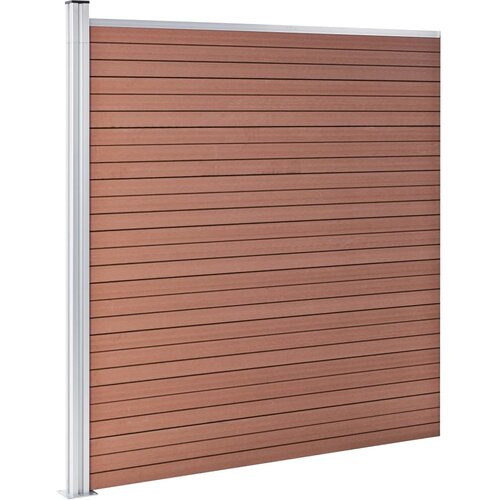  Set WPC ograda 9 kvadratnih + 1 kosa 1657 x 186 cm smeđi Slike