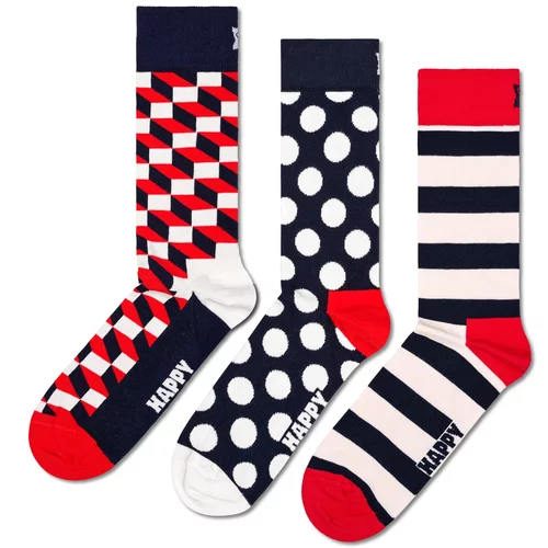 Happy Socks Čarape mornarsko plava / crvena / bijela