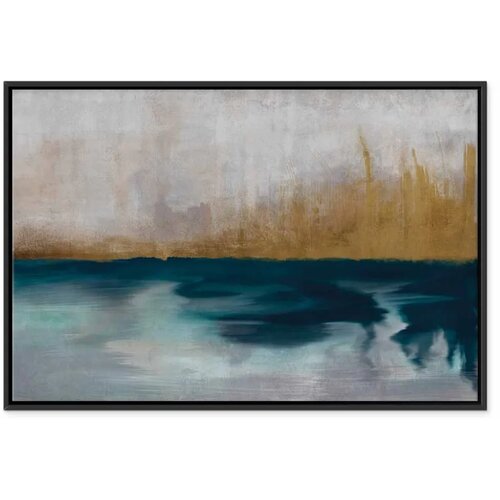  Slika - Golden Grasses (1 Part) Wide 90x60 U crnom drvenom okviru Cene