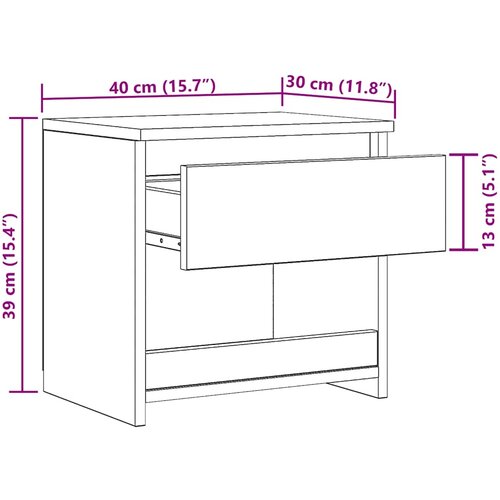 vidaXL Nočna omarica Old Wood 40x30x39 cm Inženirski les Cene