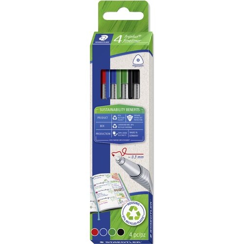 Staedtler Fineliner triplus Eco+ Edition, kartonska škatla za 4, (21656188) Cene