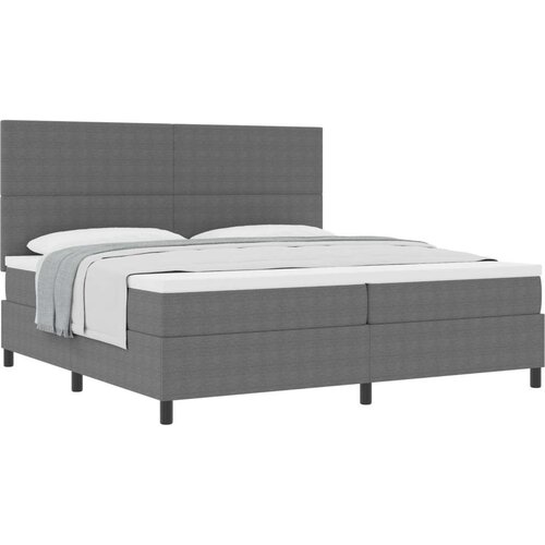  Krevet s podlogom s madracem svijetlo sivi 200x200 cm korduroj tkanina Slike