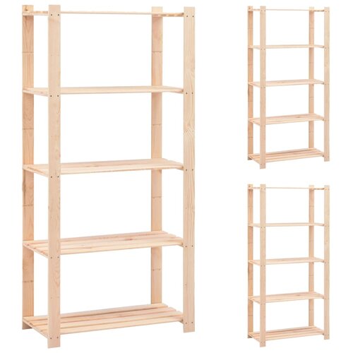  Stalci za pohranu s 5 razina 3 kom 80x38x170 cm borovina 250 kg Cijene