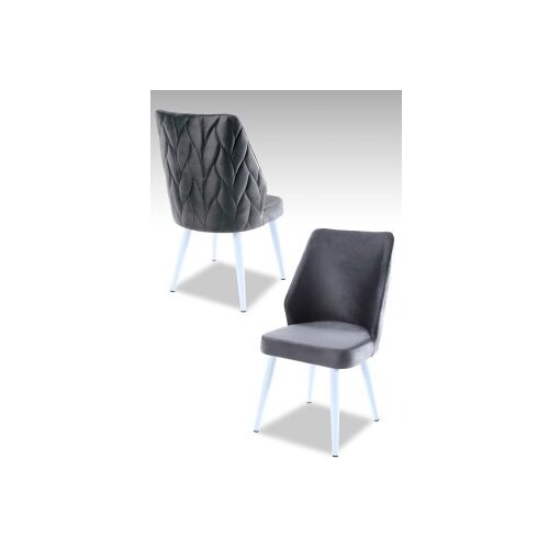 Hanah home set 2 stolice pufi grey white Cene