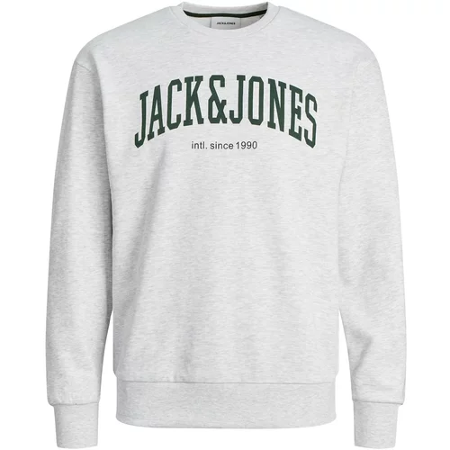 Jack & Jones Sweater majica 'JOSH' svijetlosiva / siva melange / tamno zelena