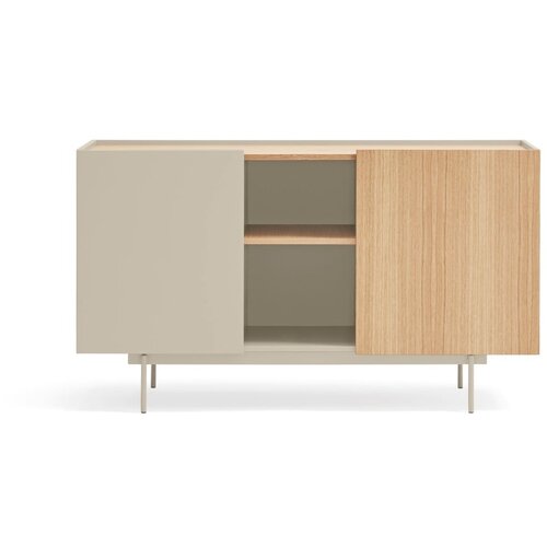 Teulat Svijetlo siva/u prirodnoj boji niska komoda u dekoru hrasta 130x78 cm Otto – Cijene