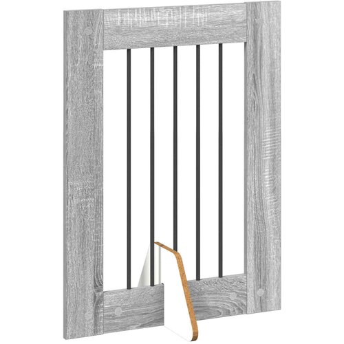  Vrata za pse s postoljem 4 pcs Siva sonoma 60 x 80 cm Slike