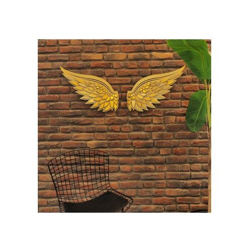 WALLXPERT Set zidnih ukrasa Anđeoska krila - APT705, 46x50 cm 2 komada, Zlatna boja Cene