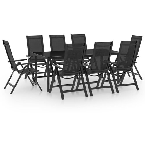 VidaXL 9-dijelni vrtni blagovaonski set aluminijski antracit Slike