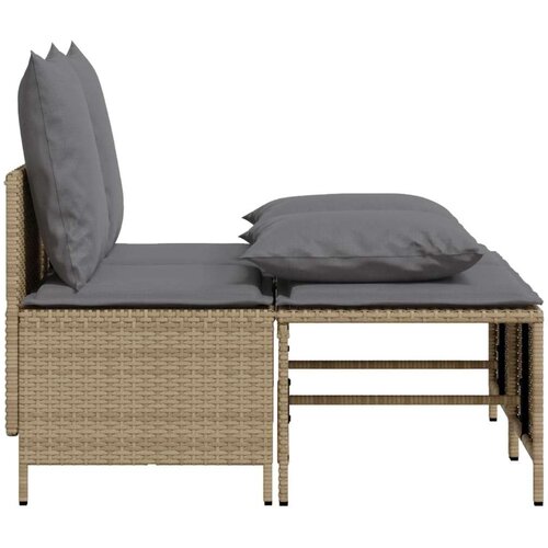  4-dijelni set vrtnih sofa s jastucima bež od poliratana Slike