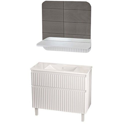 Srednje visoka omarica z umivalnikom Rocco (&amp;Scaron; x G x V: 81 x 46 x 71 cm, Bela) Slike