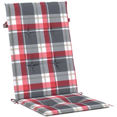  Jastuci za stolice 2 kom crveni karirani 120x50x3 cm od tkanine Slike
