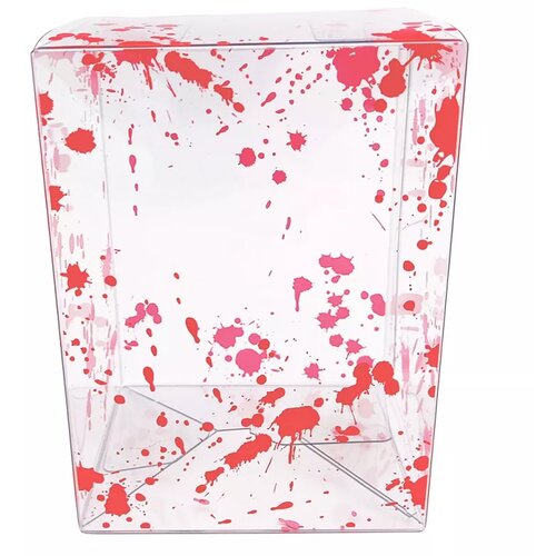 Spawn Clear Red Splatter 4'' Pop Protector With Film On It With Soft Crease Line And Automatic Bot Lock Slike