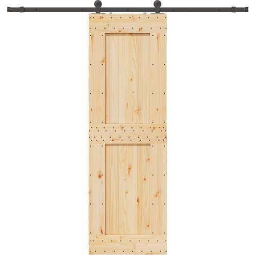VidaXL Klizna vrata s priborom za montažu 70 x 210 cm masivna borovina Slike