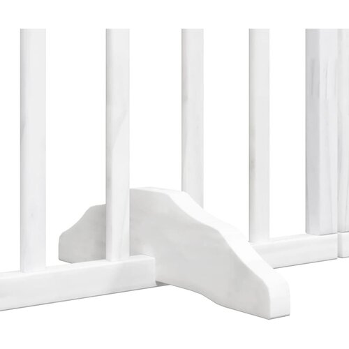  Vrata za pse s vrata&amp;scaron;cima 4 panela sklopiva 320 cm drvo topole Bijela 80 x 60 x 2 cm Slike