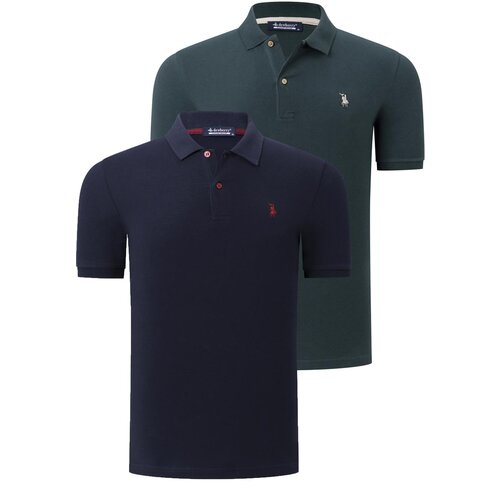 Dewberry DUO SET T8561 MEN'S TSHIRT-NAVY-KHAKI Slike