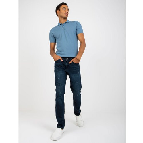 Fashion Hunters Blue men's distressed denim jeans Slike