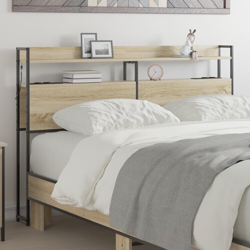 vidaXL Skladiščni naslon Sonoma Oak 150 cm Konstruiran les Cene