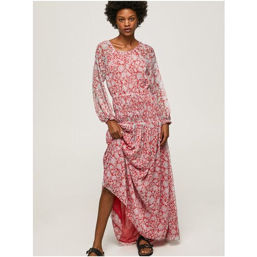 Pepe Jeans White and Red Women Patterned Maxi-dress - Women Cijene