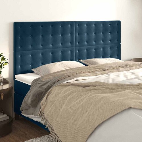 Uzglavlje tamnoplavo 200x5x118/128 cm bar&scaron;unasto Cijene