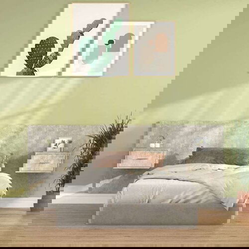  Posteljno vzglavje z omaricami betonsko siv konstruiran les, (20794146) Cene