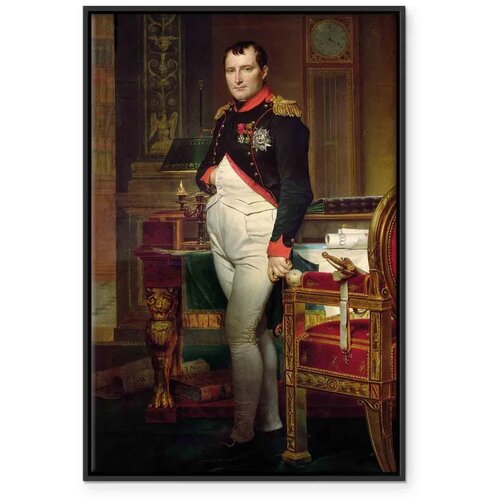  Slika - Jacques-Louis David &amp;ndash; Napoleon Bonaparte 40x60 U crnom drvenom okviru Slike