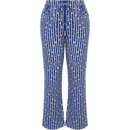 Trendyol Curve Navy Blue Striped Knitted Pajama Bottom Slike