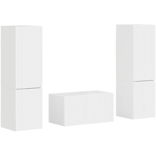  Set TV komoda 5 pcs Visoki sjaj bijela Konstruirano drvo Slike