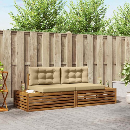  Set vanjskih sofa s jastukom Prirodna i bež 203,5 x 83 x 73 cm Cijene