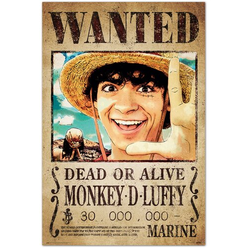 Grupo PLAKAT EN PIECE NETFLIX - WANTED MONKEY D. LUFFY, (20837280) Cene