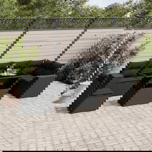 vidaXL 7-dijelni set vrtnih sofa od poliratana s jastucima crni Cijene