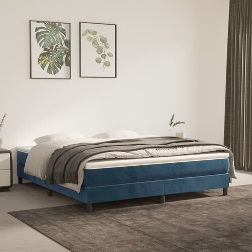 VidaXL okvir za krevet s oprugama tamnoplavi 160x200 cm bar&amp;scaron;unasti Slike